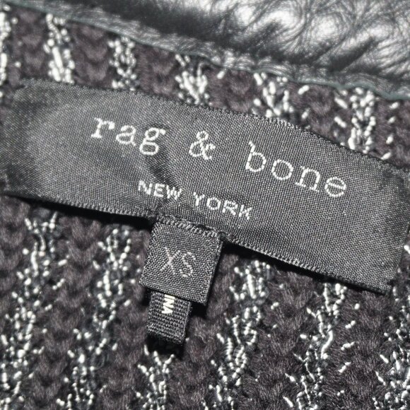 Rag & Bone Paula Tweed Leather Trim Zip Jacket XS - Picture 6 of 9